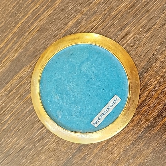 Cloisonné Miniature Chinese Teapot Set Brass Enamel Inlay 5 Pieces - Picture 4 of 6